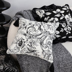 SOGA 45cm  Elegant Black & White Cushion Cover with Tassels