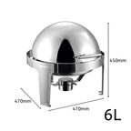 SOGA 4X 6L Stainless Steel Chafing Food Warmer Catering Dish Round Roll Top