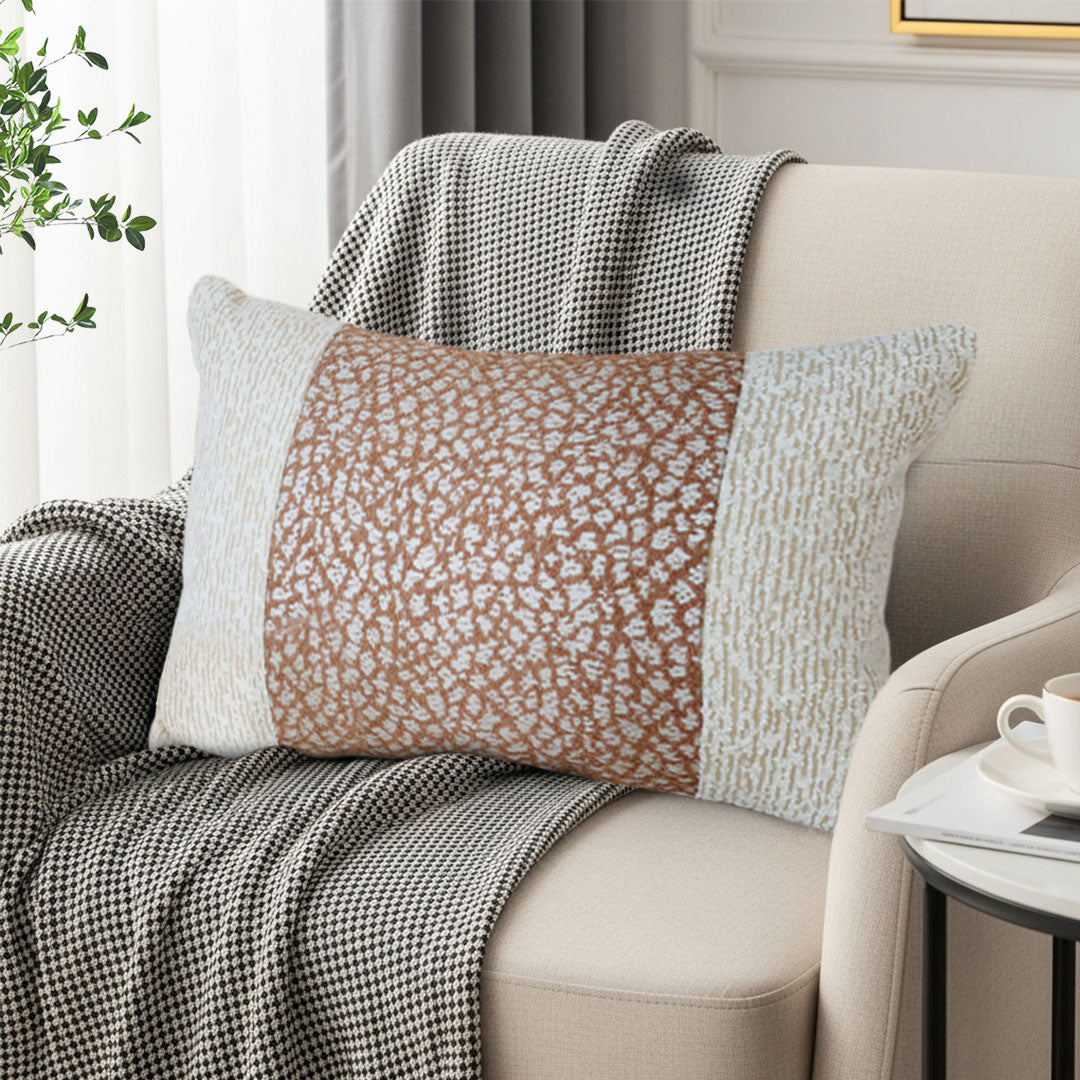 SOGA 2X 30x50cm Kalen Rose Gold Flecked Lumbar Pillowcase