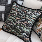 SOGA 45cm Regal Peacock Jacquard Pillow Cover