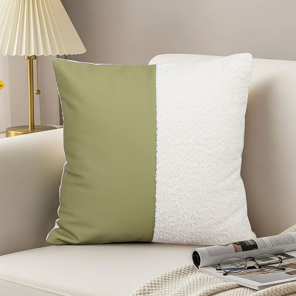 SOGA 45cm Modern Two-Tone Green & Cream Pillowcase