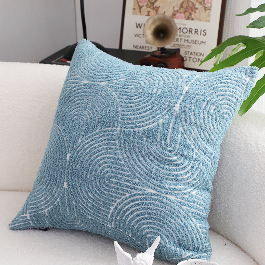 SOGA 2X 45cm Blue Throw Pillow Geometric Indoor and Outdoor Corded Pillowcase
