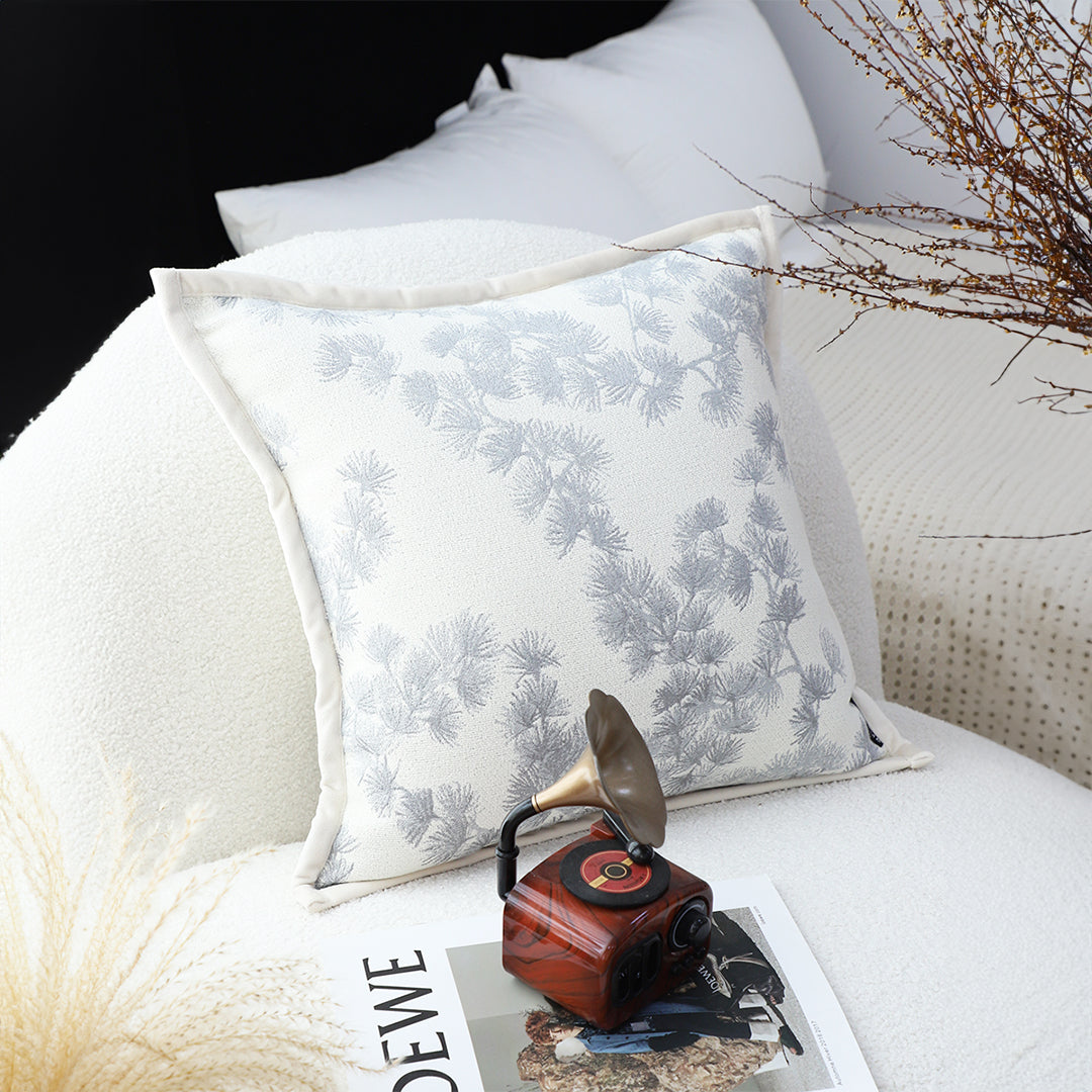 SOGA 45cm Gray Floral Pillowcase