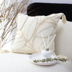 SOGA 45cm Luxe Cream Quilted Pillow Cover with Tassels