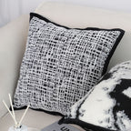 SOGA 2X 45cm Abstract Grid Monochrome Pillowcase