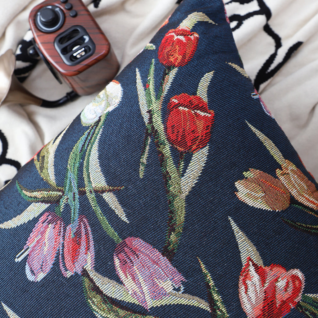 SOGA 45cm Botanical Floral Pillowcase (Dark)