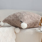 SOGA 45cm Diamond Knit Texture Brown Throw Pillowcase