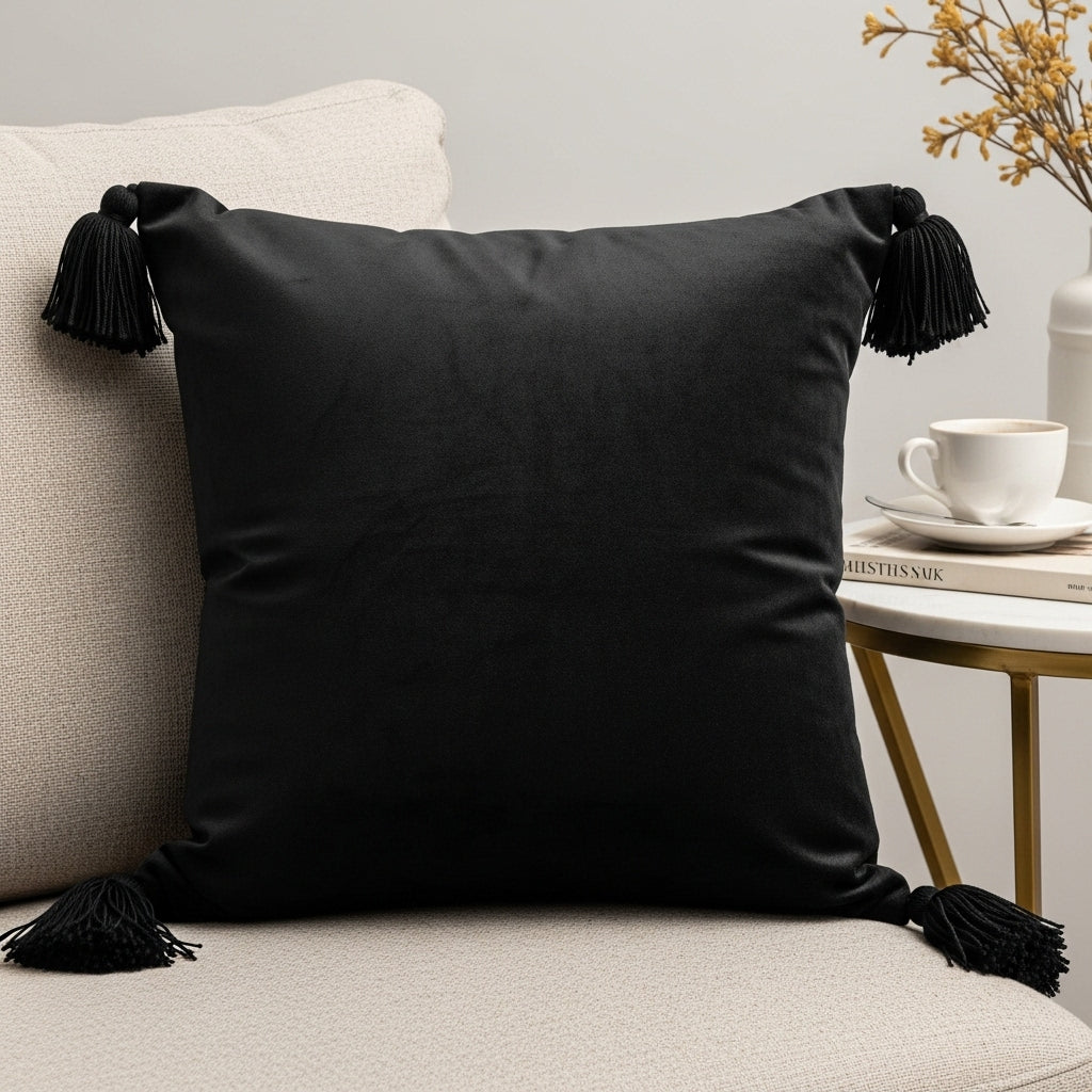 SOGA 45cm Black Art Deco Geometric Outdoor Pillowcase