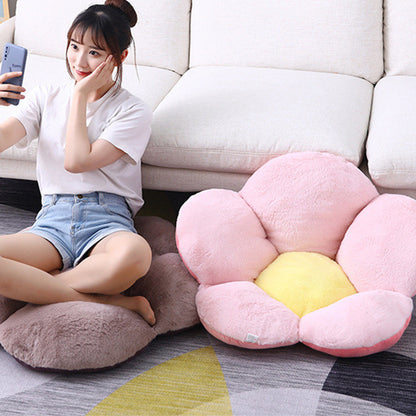 SOGA 2X Pink Whimsical Big Flower Shape Cushion Soft Leaning Bedside Pad Floor Plush Pillow Home Decor