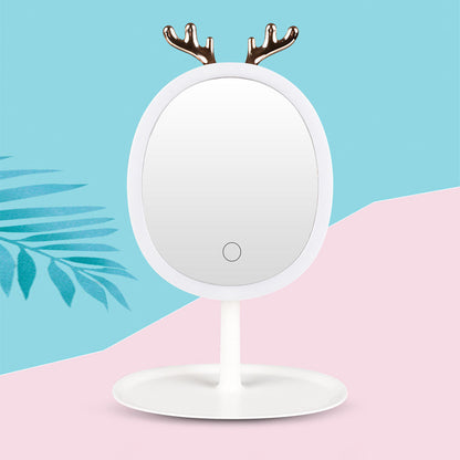 SOGA 2X White Antler LED Light Makeup Mirror TaSOGA 2X White Antler LED Light Makeup Mirror Tabletop Vanity Home Decorbletop Vanity Home Decor