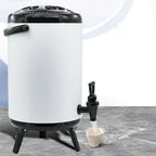 SOGA 4X 2.6 Gal Stainless Steel Insulated Milk Tea Barrel Hot and Cold Beverage Dispenser Container with Faucet White
