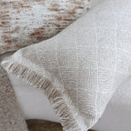 SOGA 2X 35x62cm Serene Textured Fringed Cushion Cover