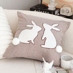 SOGA 45cm Brown Gingham Bunny Pillowcase