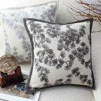 SOGA 45cm Dark Gray Floral Pillowcase