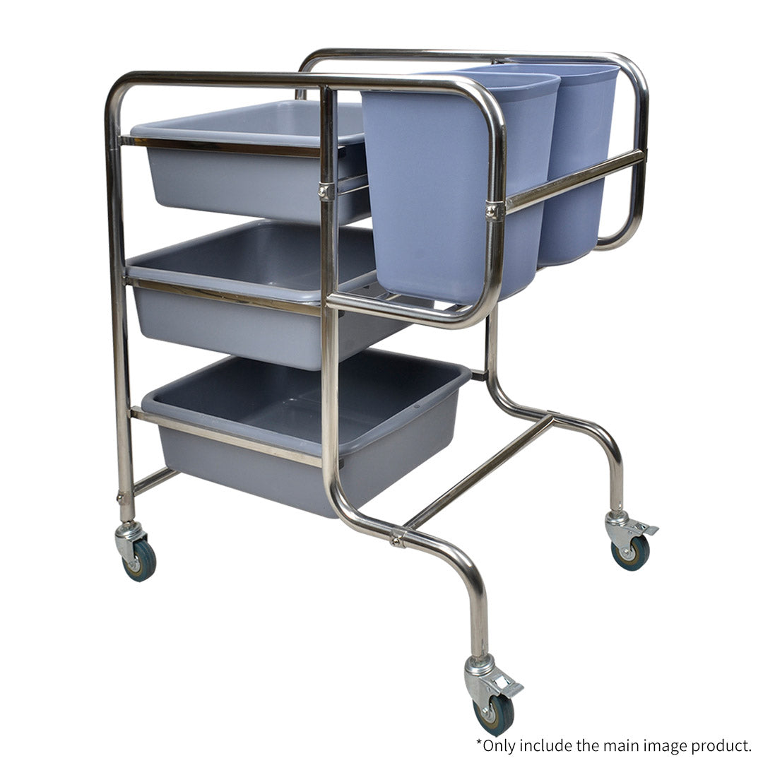 SOGA 2X 3 Tier Food Trolley Food Waste Cart Five Buckets Kitchen Food Utility 80x43x89cm Round