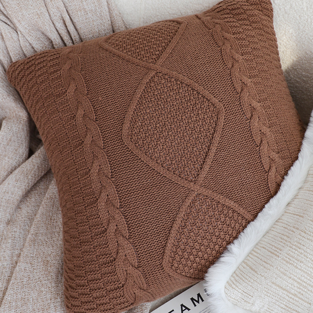 SOGA 45cm Sohobo Rectangle Knitted Cushion Cover with Boho Fringe