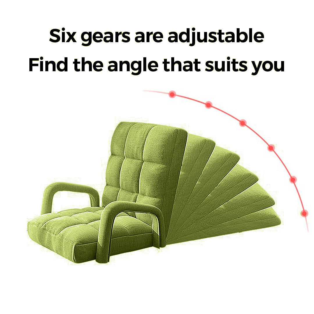 SOGA 4X Foldable Lounge Cushion Adjustable Floor Lazy Recliner Chair with Armrest Yellow Green