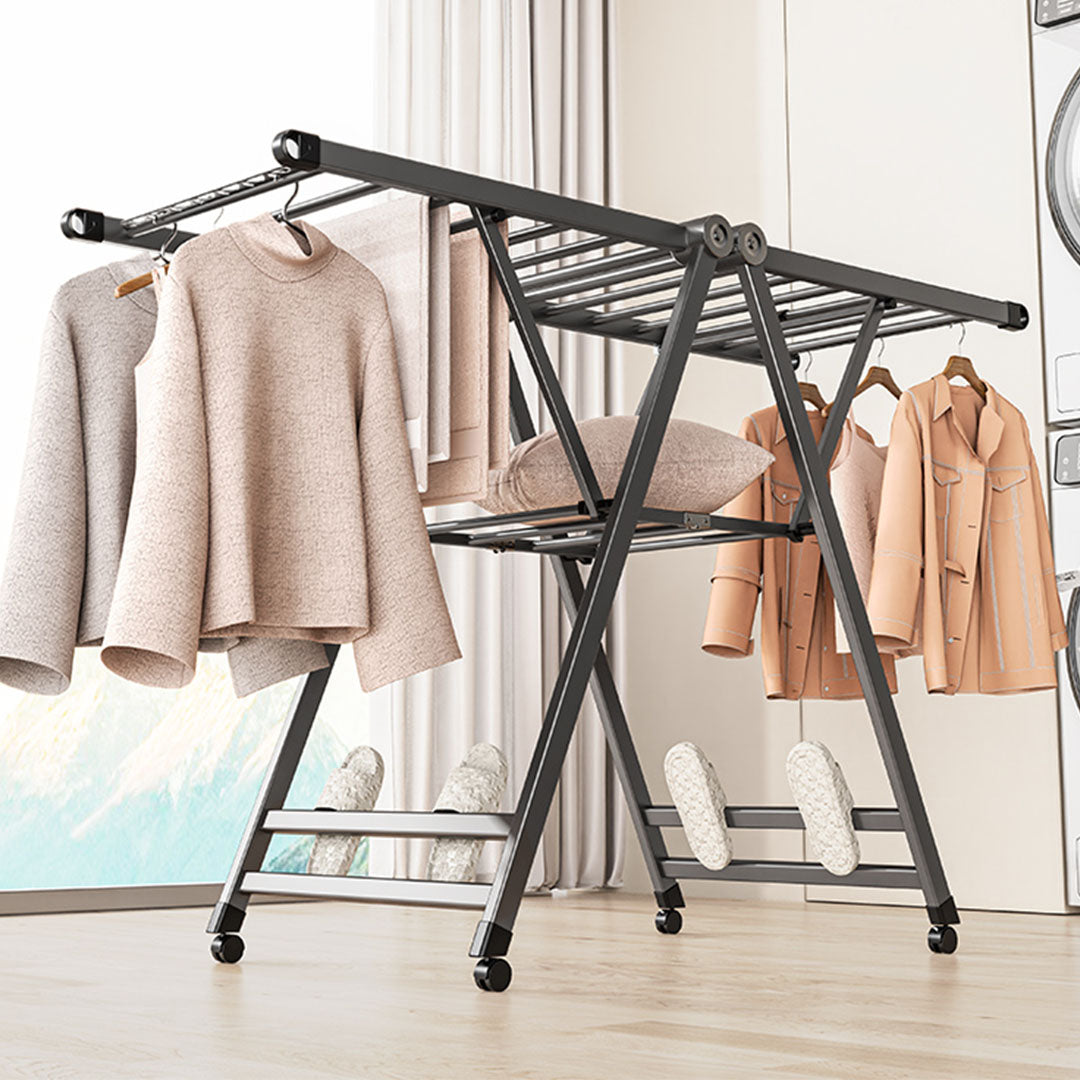 SOGA 2X 1.4m Portable Wing Shape Clothes Drying Rack Foldable Space-Saving Laundry Holder