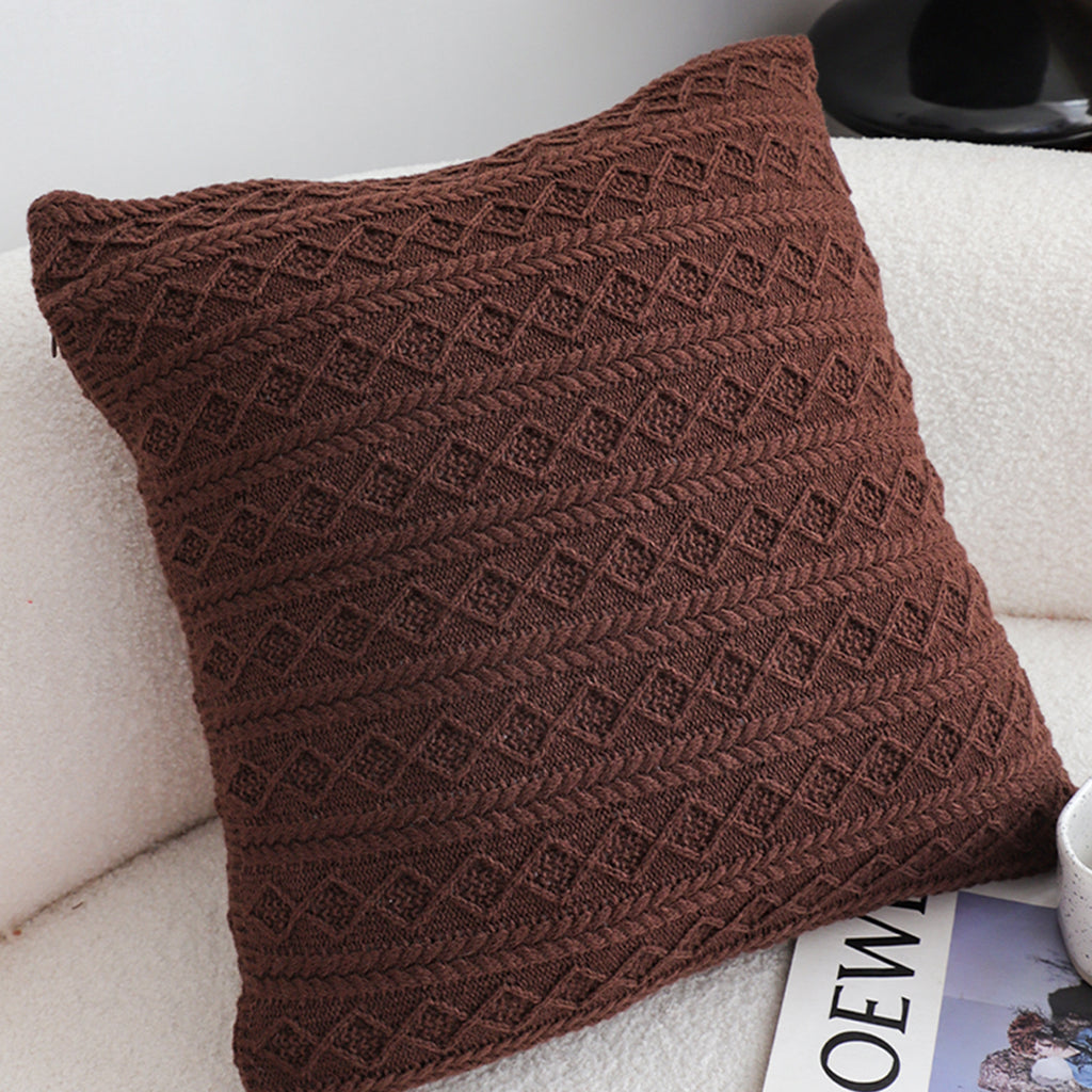SOGA 2X 45cm Cable Knit Luxury Pillowcases – Cozy Decorative Cushion Covers for Sofa, Bed & Home Décor