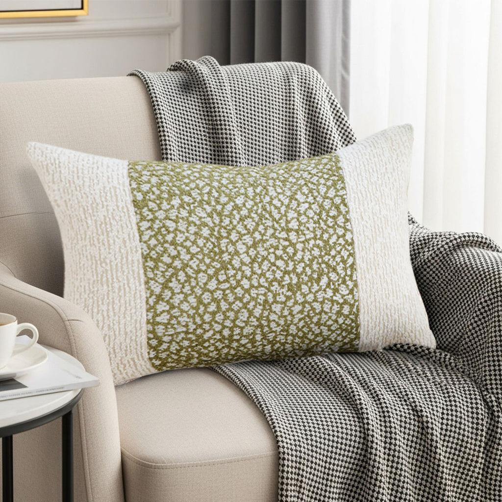 SOGA 2X 30x50cm Textured Green Accent Pillowcase