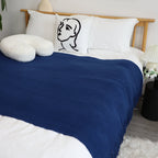 SOGA Acrylic Knitted Throw Blanket – Solid Warm Cozy Woven Cover with Fringes for Couch, Bed, Sofa, Home Decor, Royal Blue