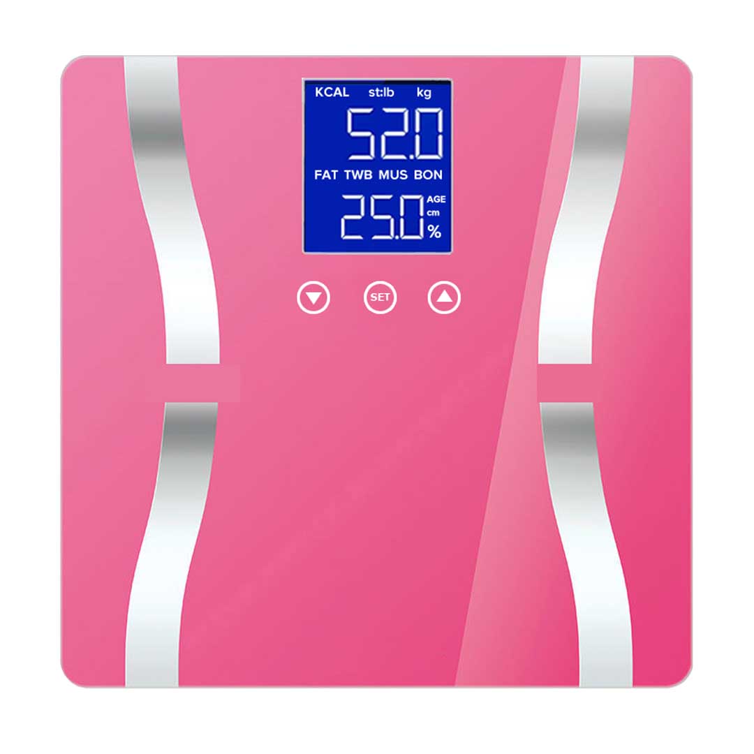 SOGA 2X Glass LCD Digital Body Fat Scale Bathroom Electronic Gym Water Weighing Scales Purple