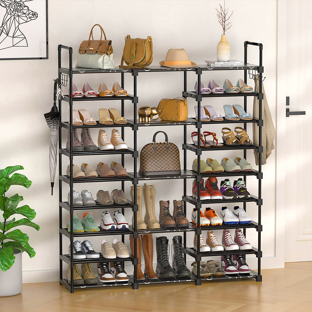 SOGA 21-Shelf Tier Shoe Storage Shelf Space-Saving Caddy Rack Organiser with Handle