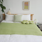 SOGA 2-Pack Acrylic Knitted Throw Blankets – Solid Warm Cozy Woven Covers with Fringes for Couch, Bed, Sofa, Home Decor, Green