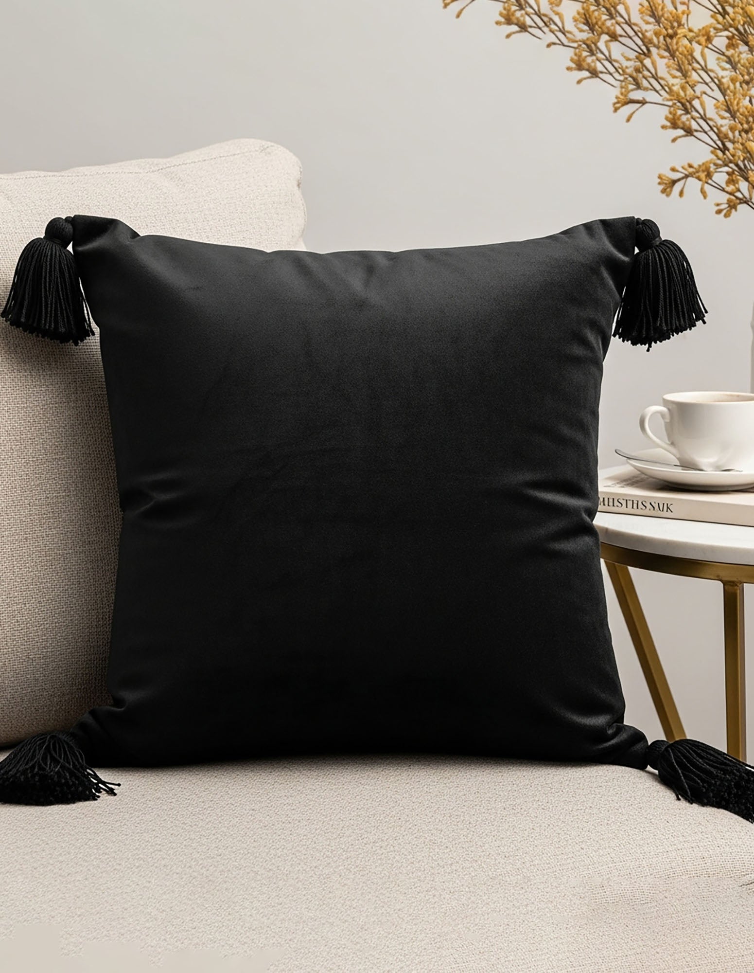 SOGA 2X 45cm Black Art Deco Geometric Outdoor Pillowcase