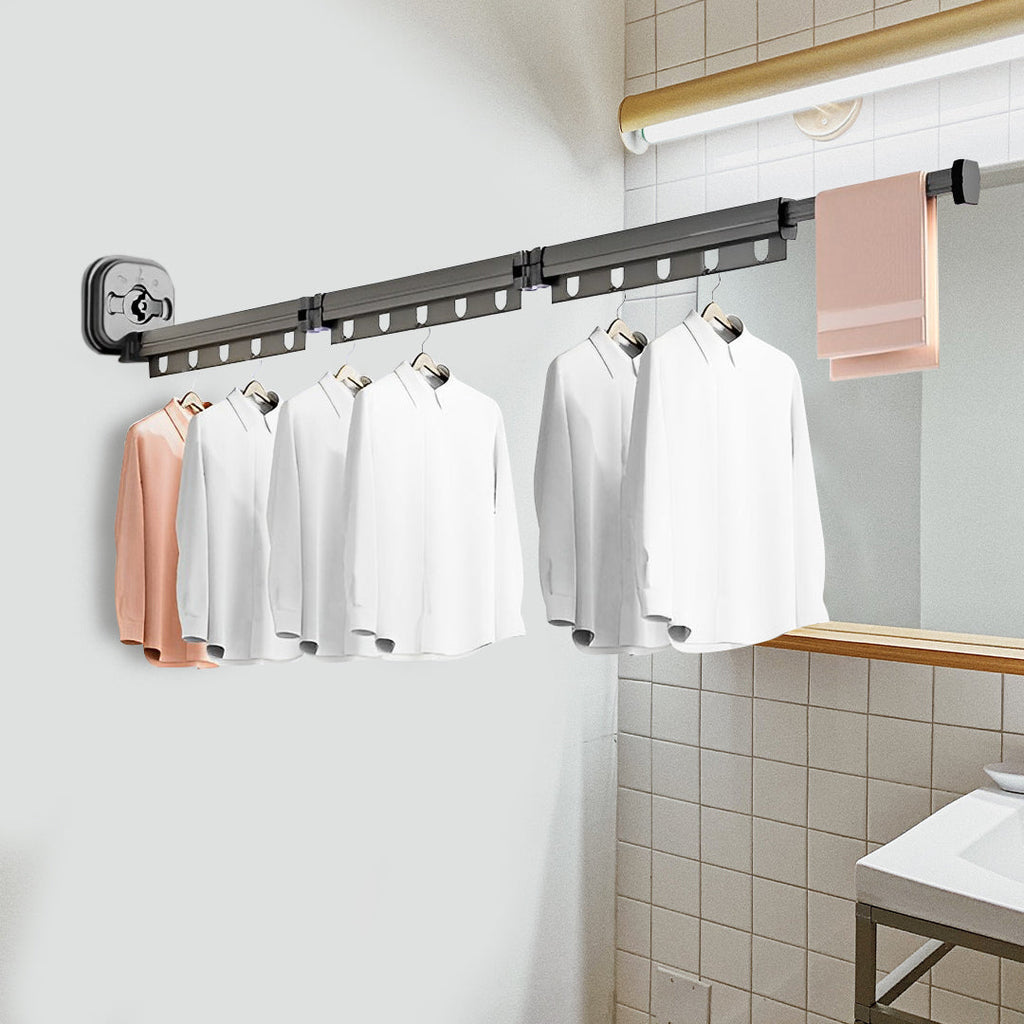SOGA 2X 50.2 in Wall-Mounted Clothing Dry Rack Retractable Space-Saving Foldable Hanger