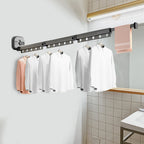 SOGA 2X 50.2 in Wall-Mounted Clothing Dry Rack Retractable Space-Saving Foldable Hanger