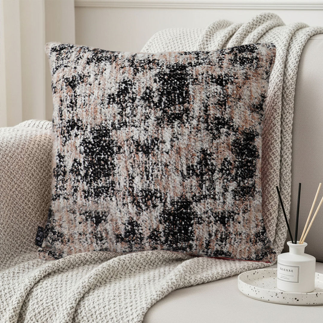 SOGA 45cm Black & Beige Textured Pillowcase