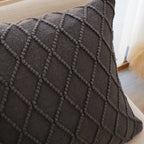 SOGA 45cm Charcoal Grey Cable Knit Pillow Cover