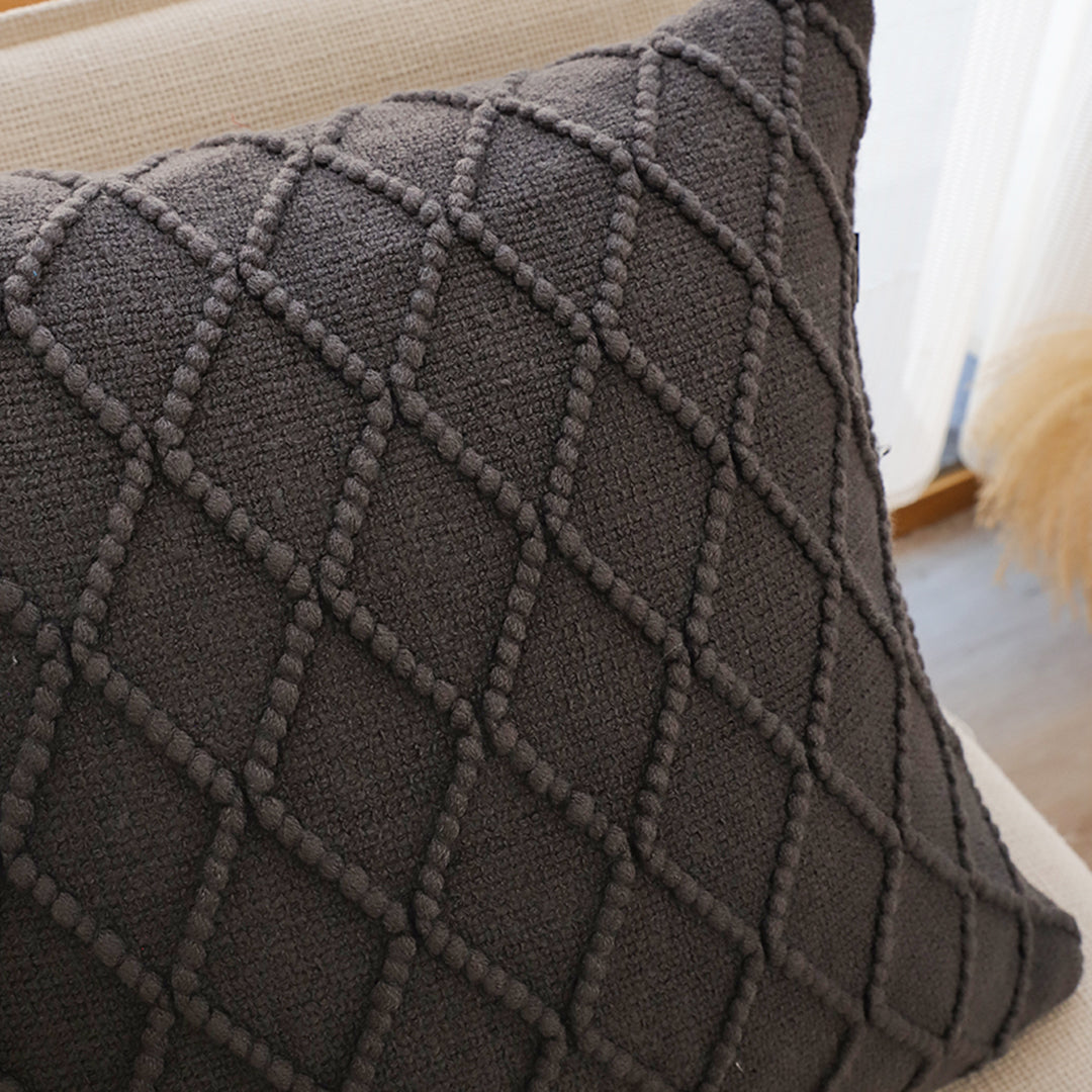 SOGA 45cm Charcoal Grey Cable Knit Pillow Cover