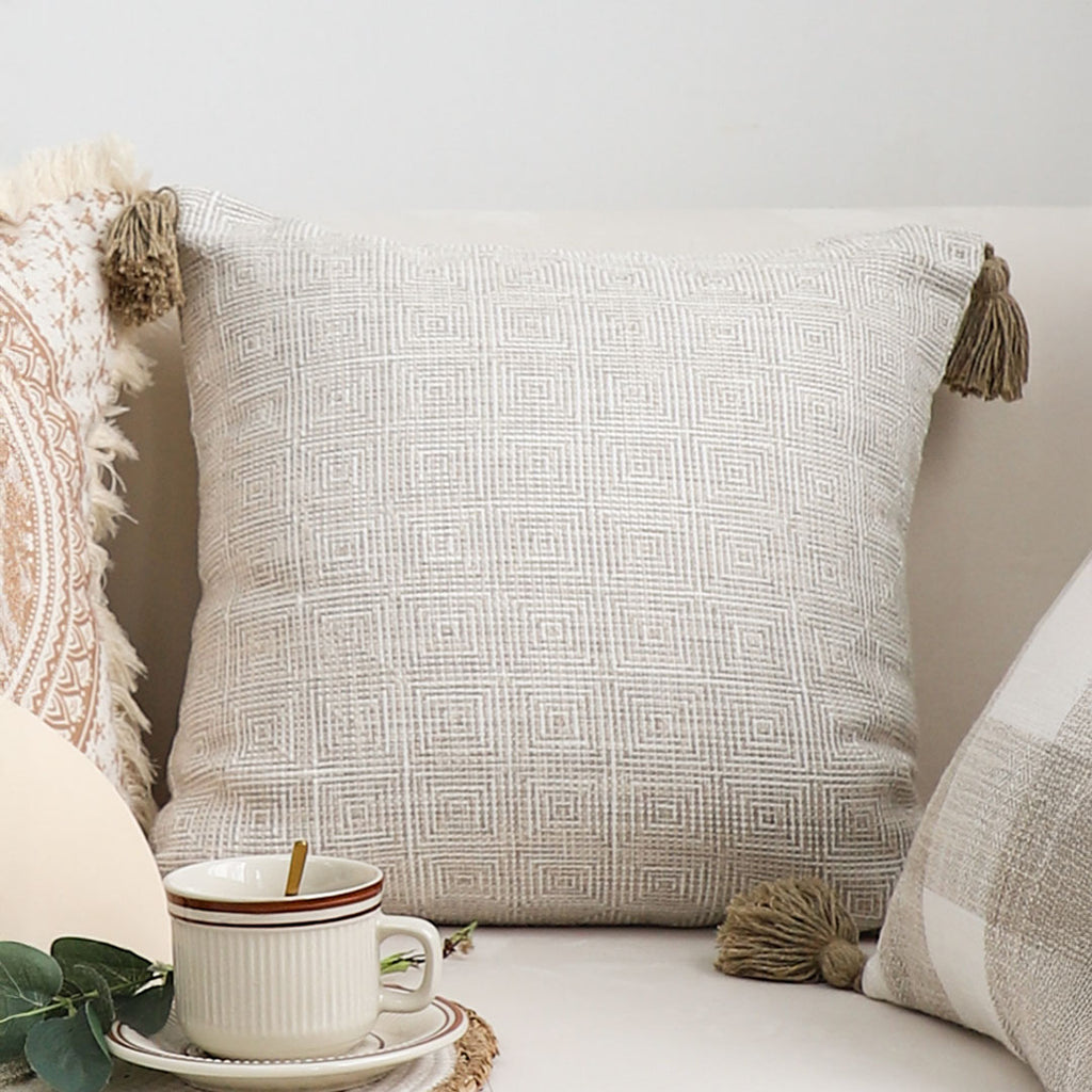 SOGA 2X 17.72in Natural Linen Texture Pillowcases Minimalist Decorative Cushion Covers