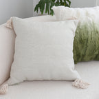 SOGA 45cm Minimalist Cream Tassel Pillowcase with tassels