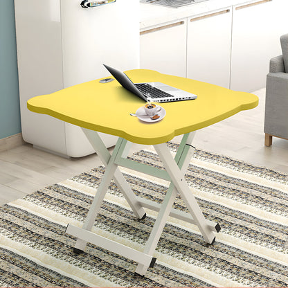 SOGA 2X Yellow Minimalist Cat Ear Folding Table Indoor Outdoor Portable Stall Desk Home Decor