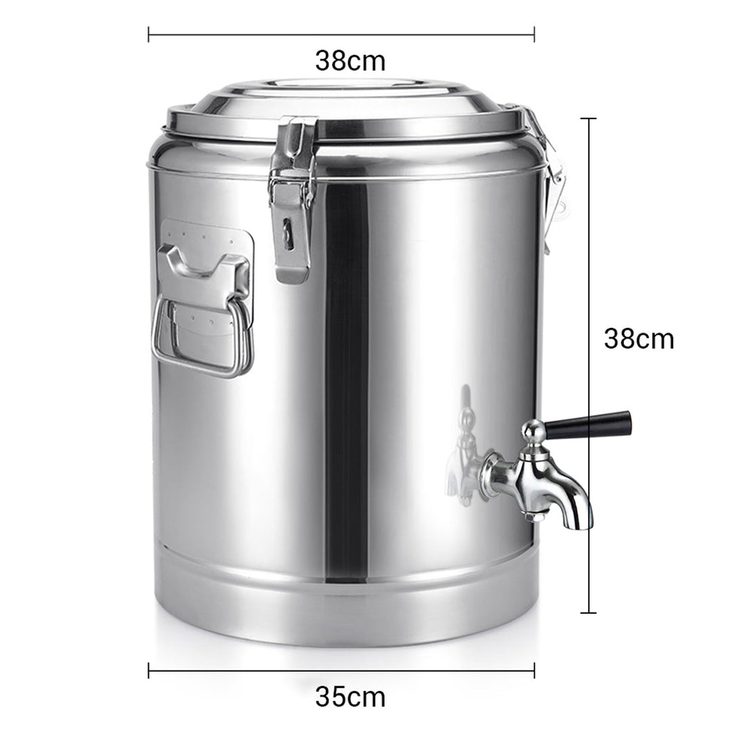 SOGA 2X 5.8 gal Stainless Steel Insulated Stock Pot Dispenser Hot & Cold Beverage Container With Tap