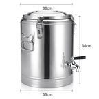 SOGA 2X 5.8 gal Stainless Steel Insulated Stock Pot Dispenser Hot & Cold Beverage Container With Tap