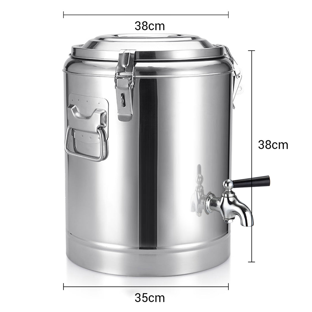 SOGA 2X 5.8 gal Stainless Steel Insulated Stock Pot Dispenser Hot & Cold Beverage Container With Tap