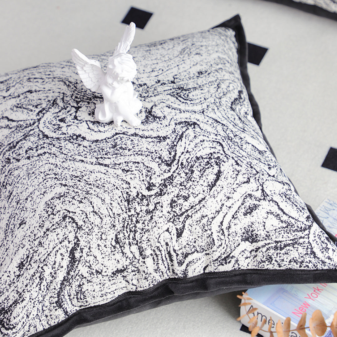 SOGA 45cm Abstract Square Pillowcase with Black Edging