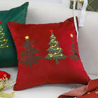 SOGA 45cm Christmas Tree Trio Pillowcase (Red)
