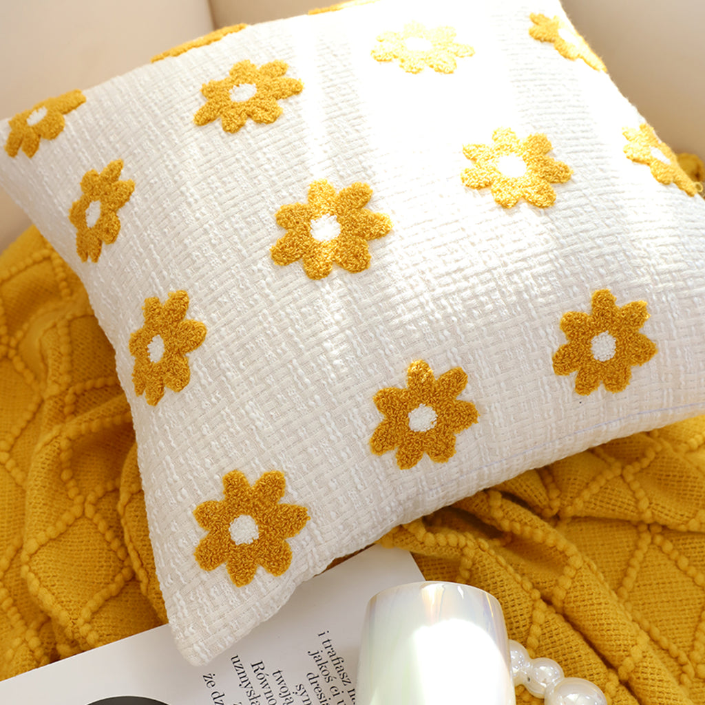 SOGA 45cm Retro Daisy Chain Pillow Cover