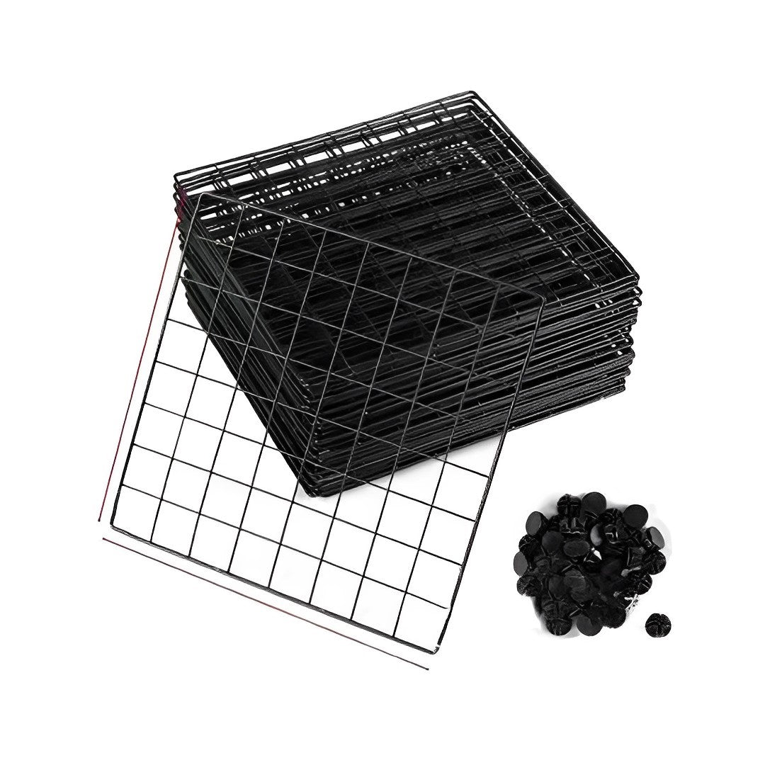 SOGA 2X Black Portable 4 Tier Cube Storage Organiser Foldable DIY Modular Grid Space Saving Shelf