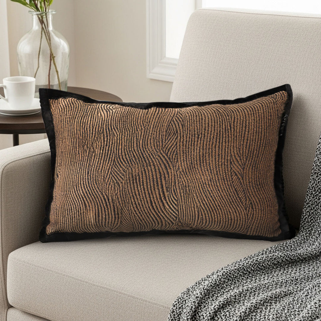 SOGA 30x50cm Textured Wave Lumbar Pillow Cover