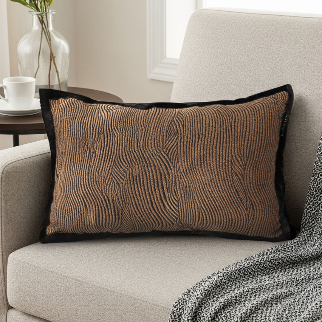 SOGA 30x50cm Textured Wave Lumbar Pillow Cover