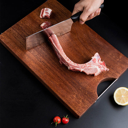 SOGA 50cm Rectangular Wooden Ebony Butcher Block Non-slip Chopping Food Serving Tray Charcuterie Board