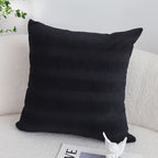 SOGA 45cm Luxurious Black Velvet Polyester Throw Pillow Cover