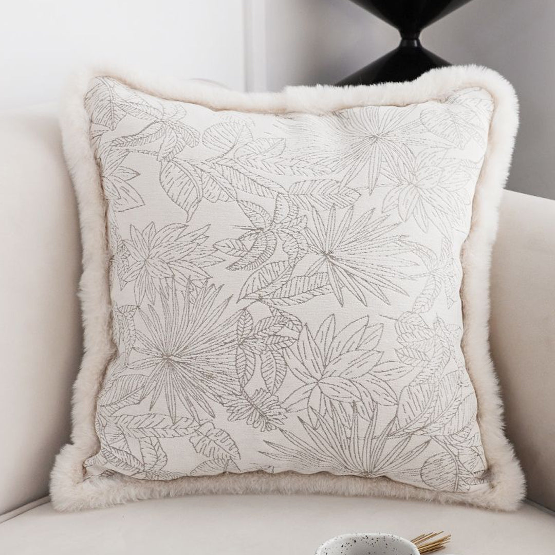 SOGA 45cm Pillow Cover French Jacquard Woven France Peony Floral Made Throw Pillow