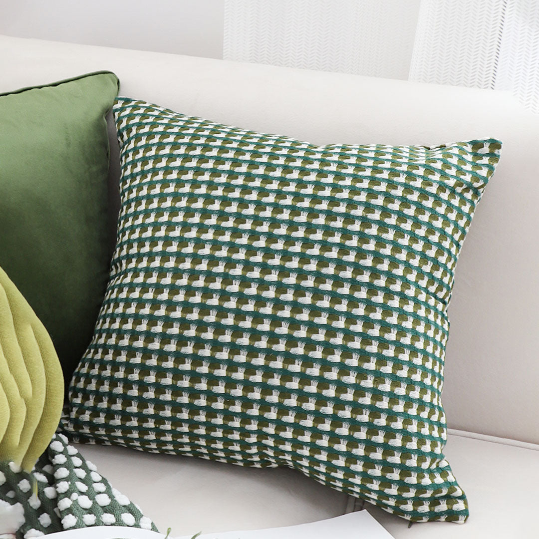 SOGA 45cm Forest Green Geometric Pillow Cover